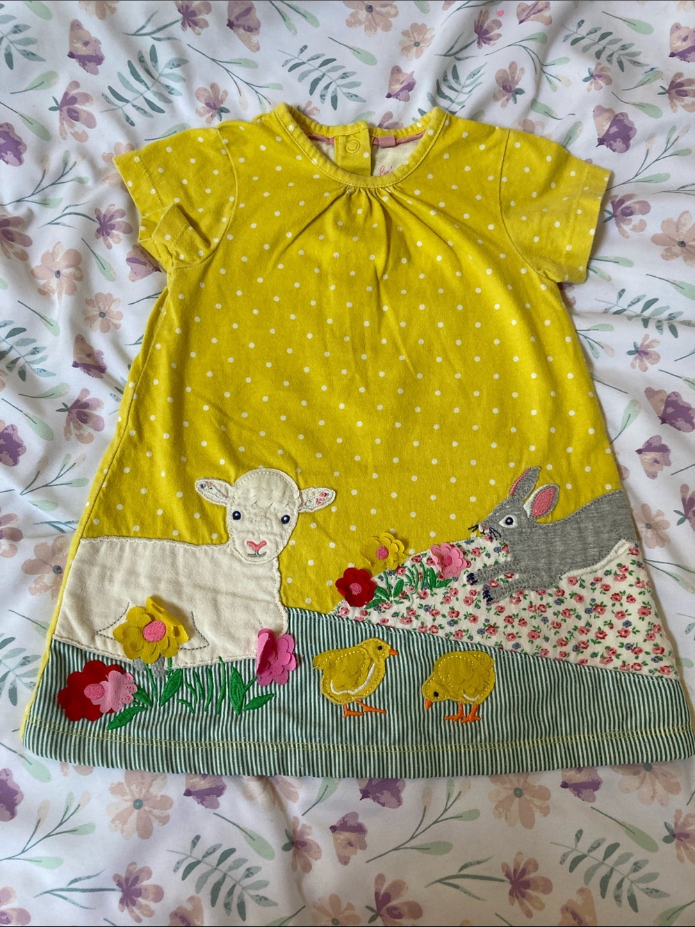 Mini Boden girls' yellow dress